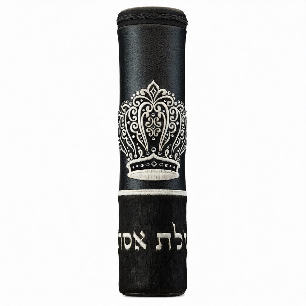 Crown Scroll Megilla Case Black Fur#1040