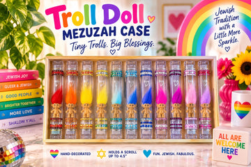 Vintage Trolls Mezuzah Case, Troll Doll mezuzah case promo graphic