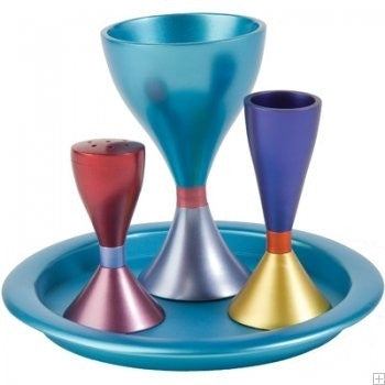 Yair Emanuel Anodized Aluminum Havdallah Set Multicolor (EM-HVM4)