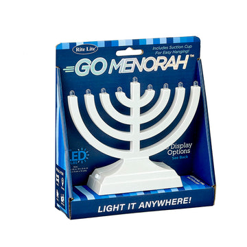 Rite Lite Go Menorah, Light It Anywhere, Pearl White, 6 x 5 Inch
