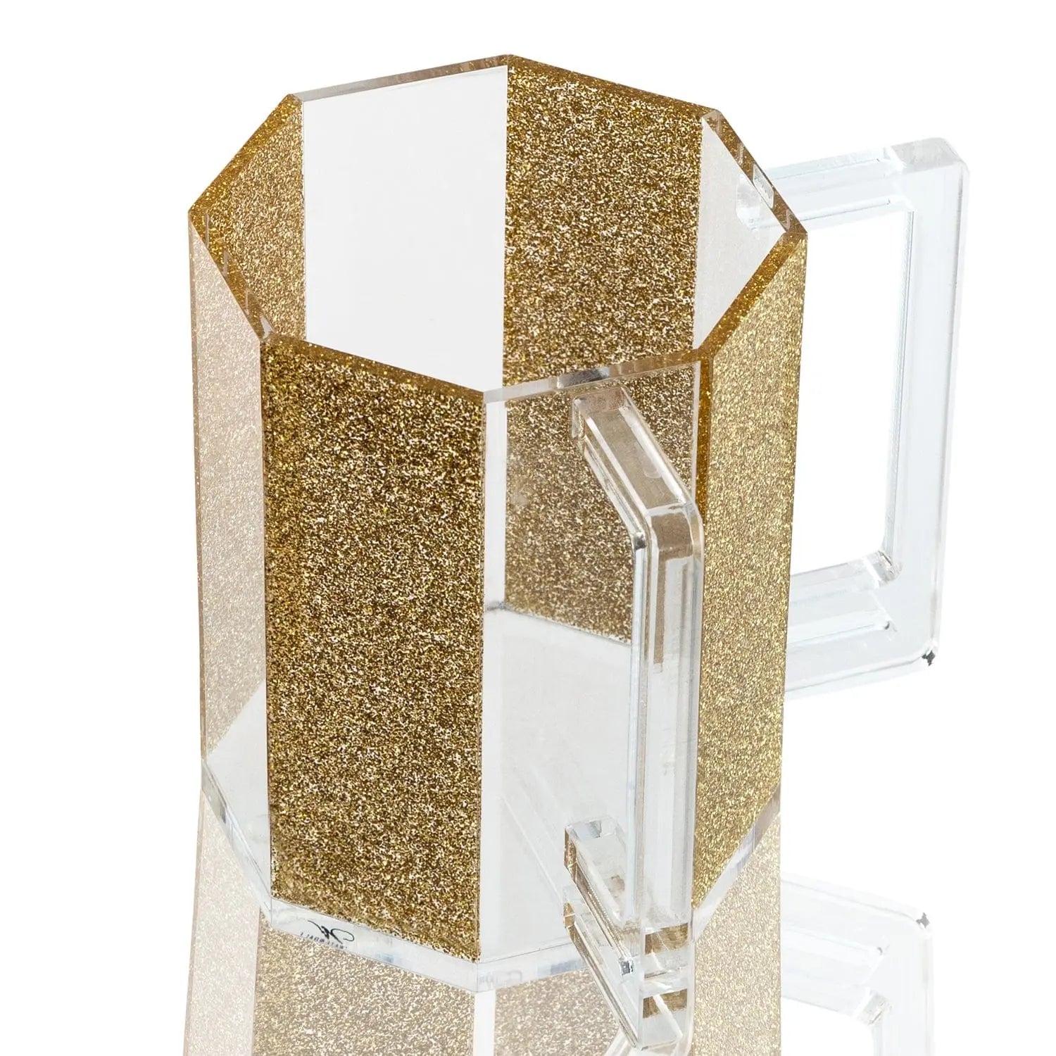 Lucite Hexagon Washing Cup (Gold) — Netilas Yadayim two-handle | Judaica Square Lakewood