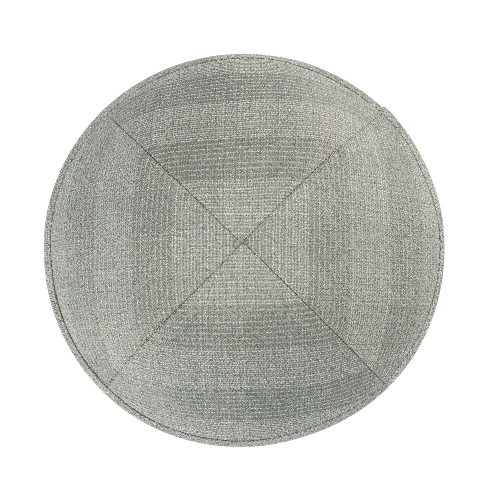 Gray Yarmulka Kippah - side view showing six-panel design