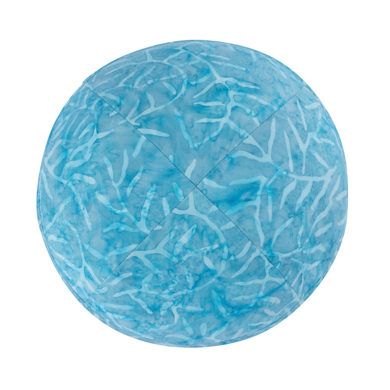 Blue Yarmulka Kippah - side view showing six-panel design