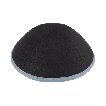 Black Linen Kippah - iKippah by Judaica Square