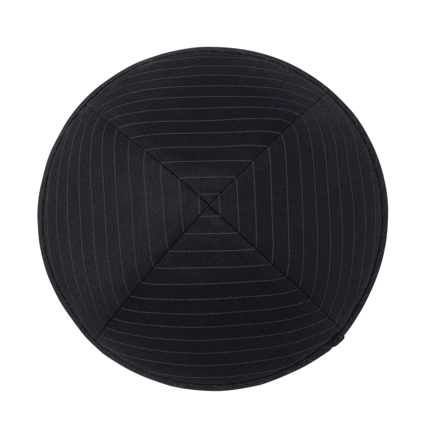 Black Yarmulka Kippah - side view showing six-panel design