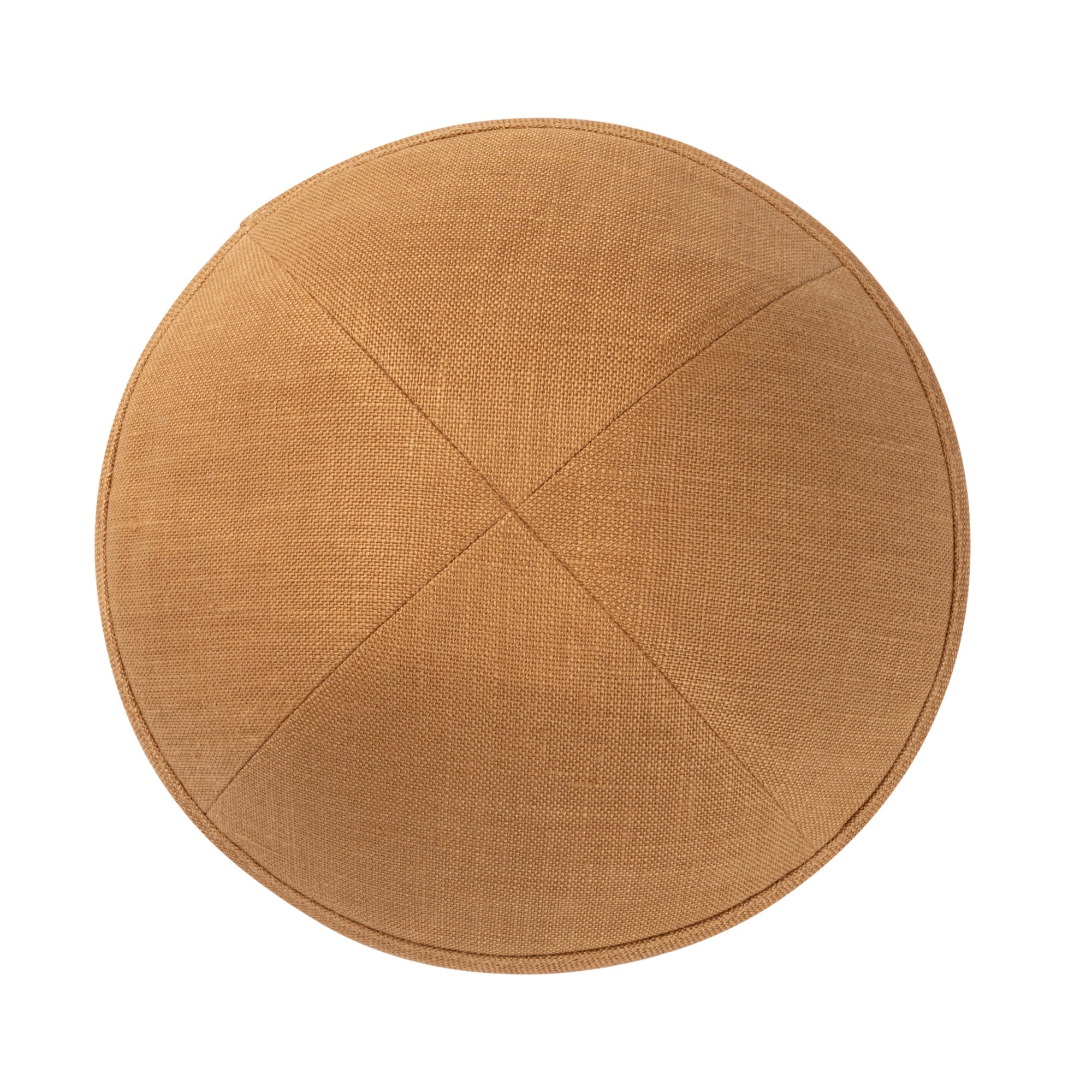 Linen Kippah - side view showing six-panel design