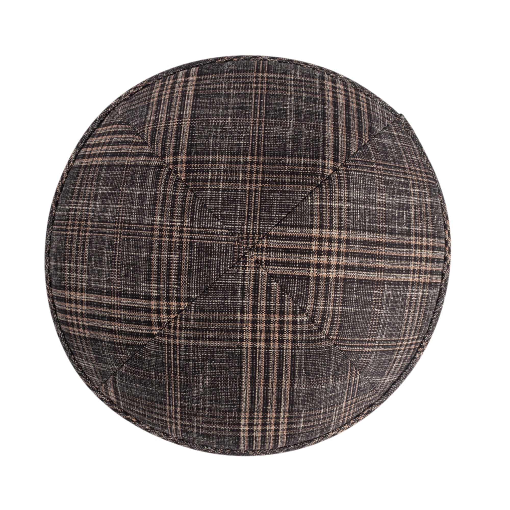Tan Yarmulka Kippah - side view showing six-panel design