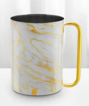 Powder Coated Wash Cup White & Gold — Judaica Decor