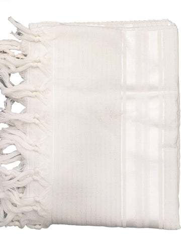 Tavor white and silver wool tallis | Judaica Square Lakewood