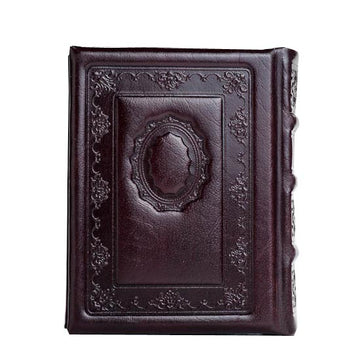Front cover of the small Sefard siddur, wine antique leather