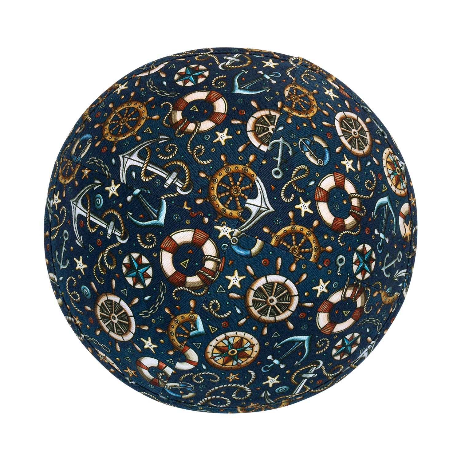 Cotton Kippah - side view showing six-panel design
