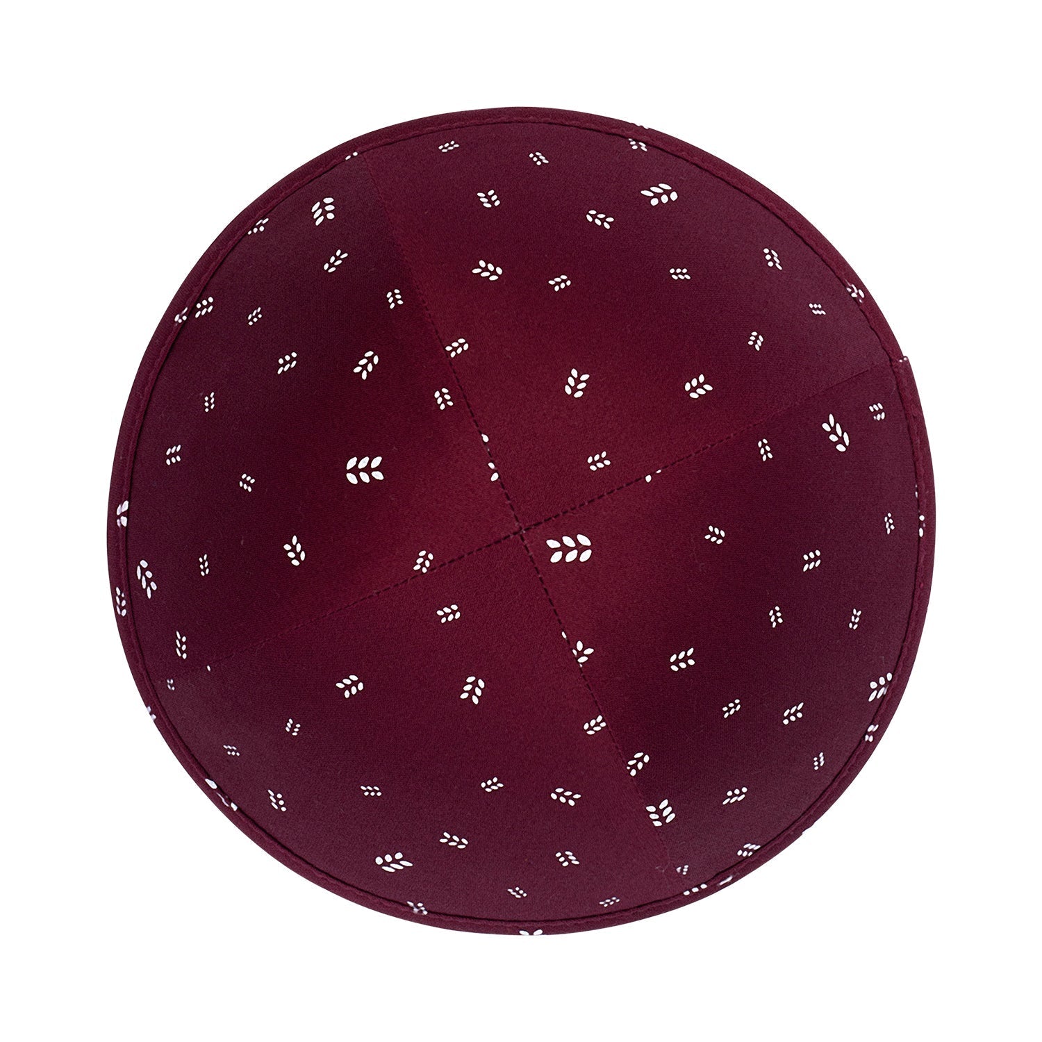 Burgundy Yarmulka Kippah - side view showing six-panel design
