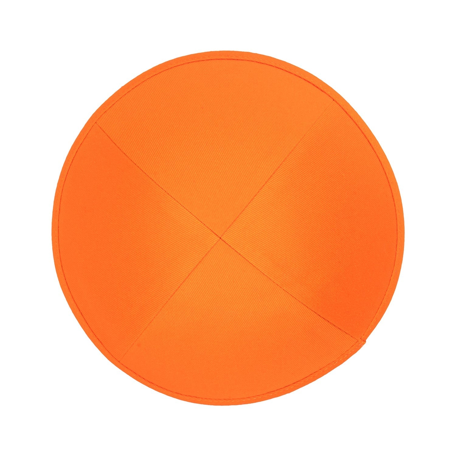Orange Cotton Kippah - side view showing six-panel design