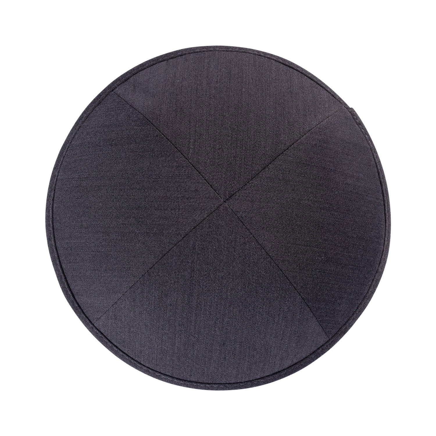 Gray Yarmulka Kippah - side view showing six-panel design