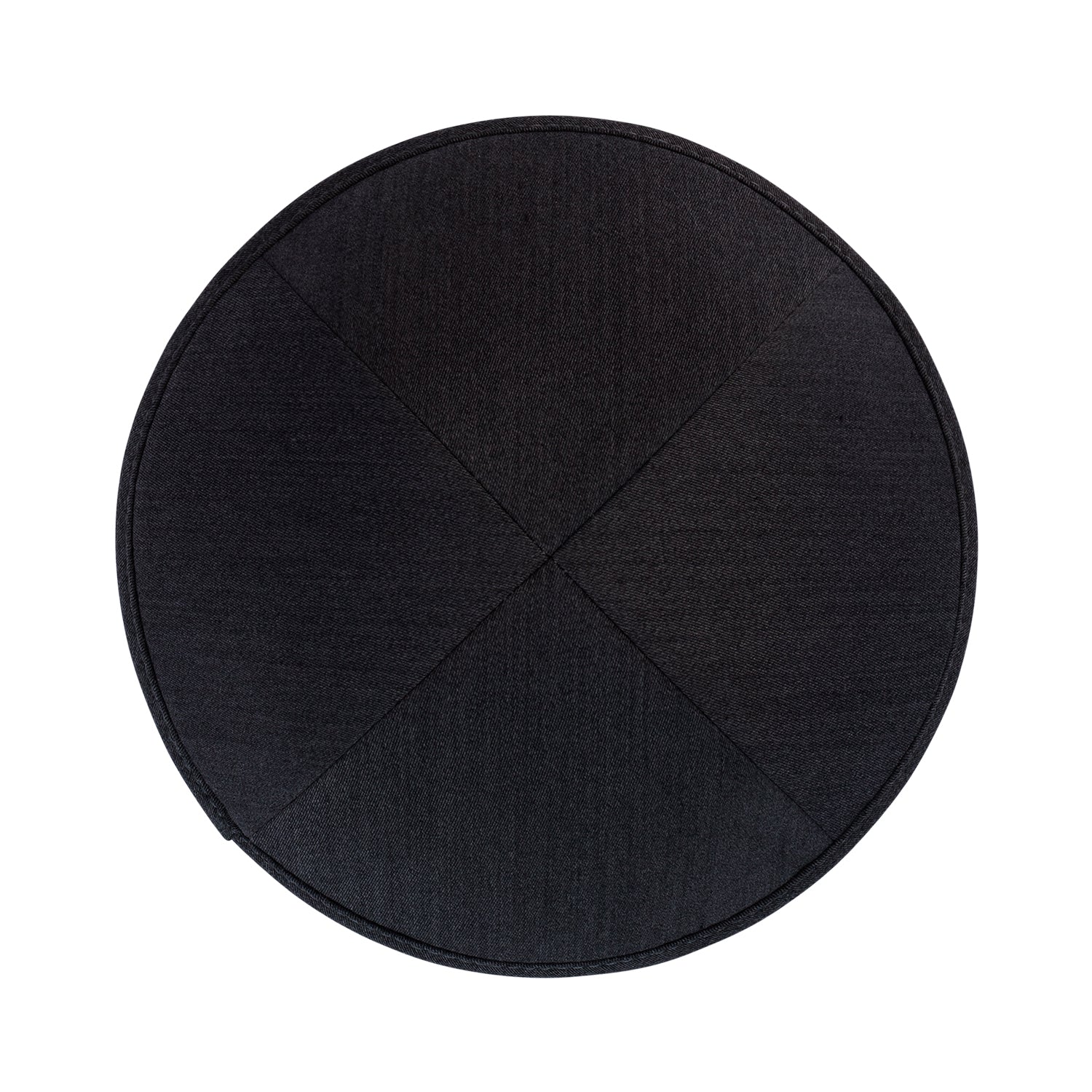 Black Yarmulka Kippah - side view showing six-panel design