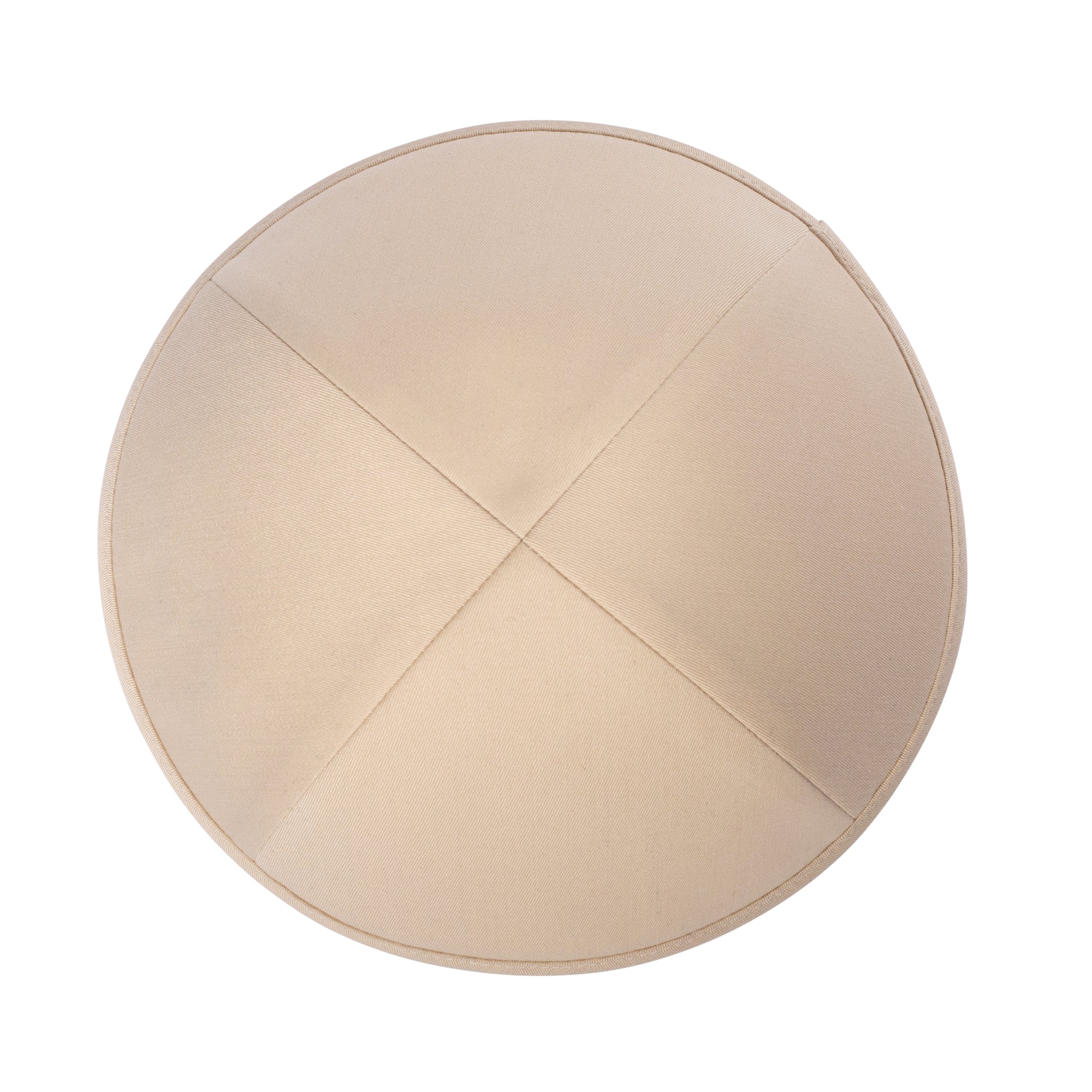Tan Yarmulka Kippah - side view showing six-panel design