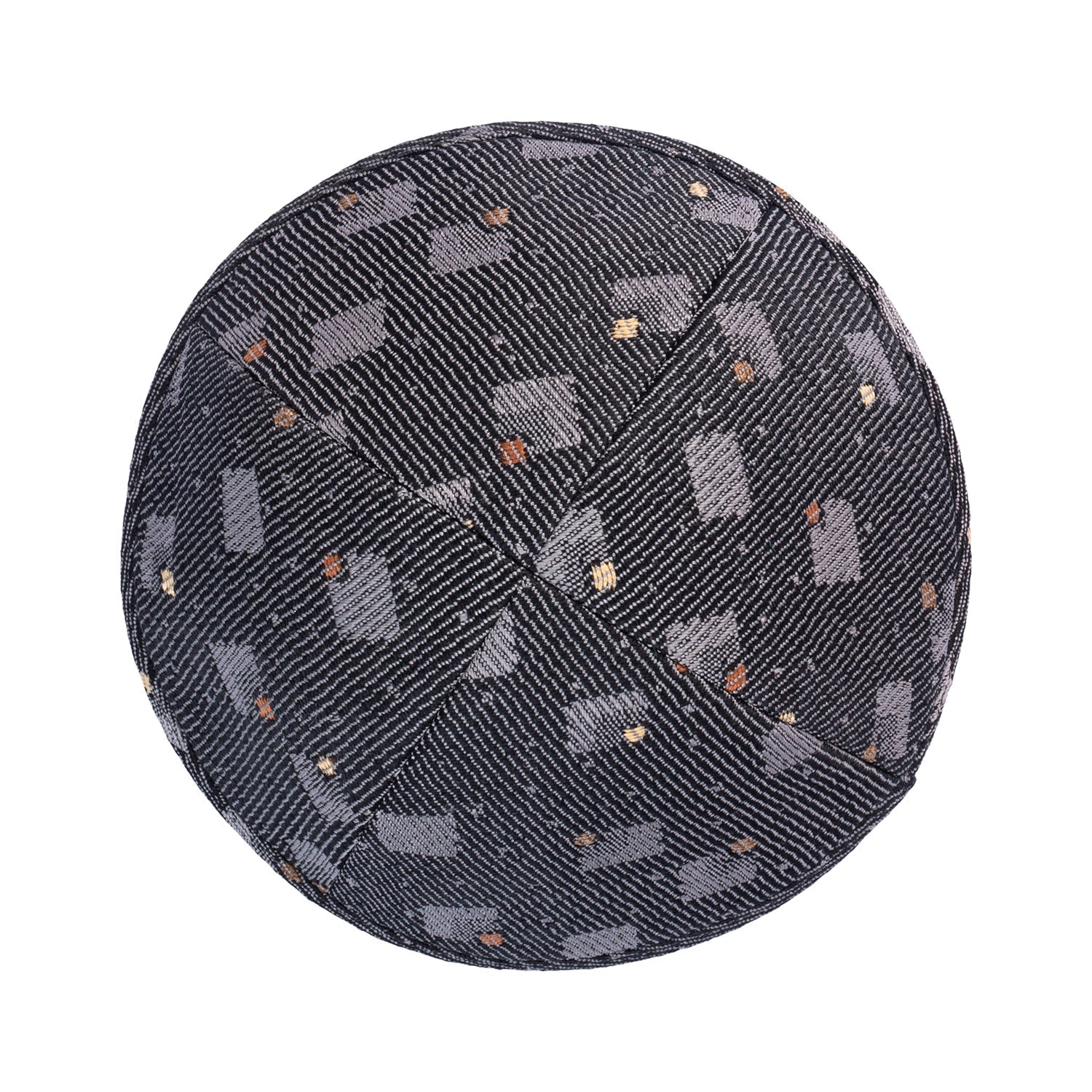 Cotton Kippah - side view showing six-panel design