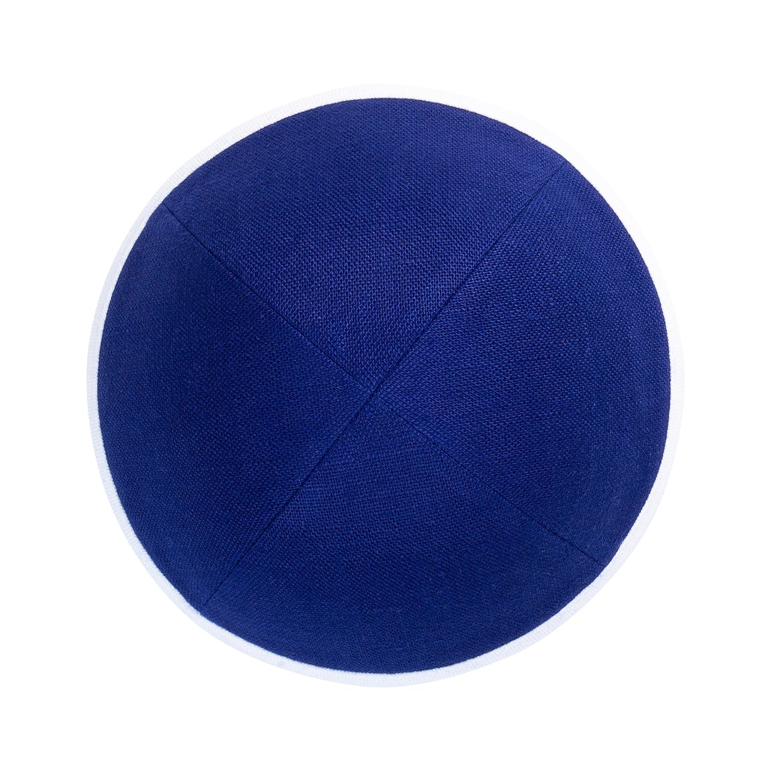 Royal Linen Kippah - showing rim trim, six-panel construction