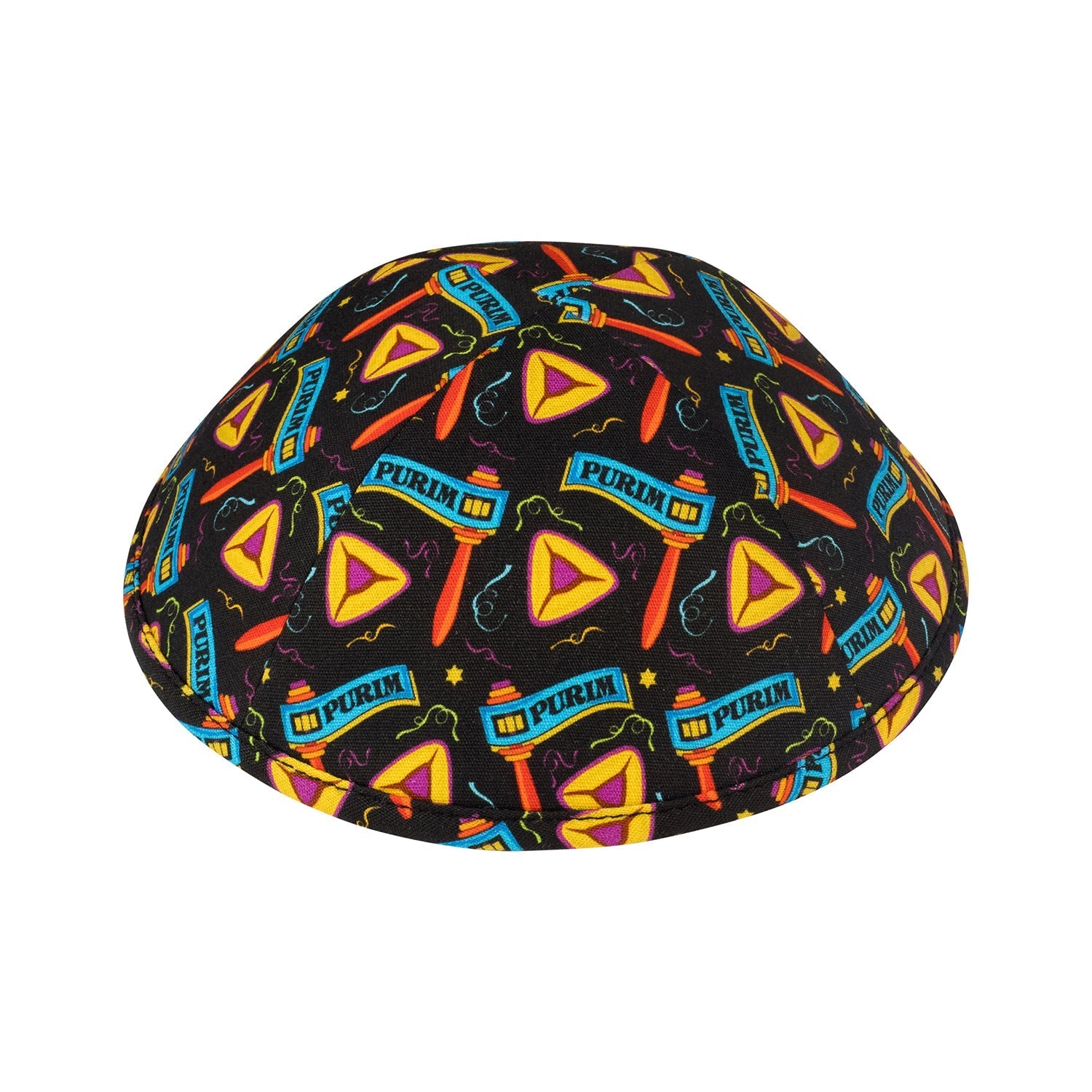 Cotton Kippah - showing rim trim, six-panel construction