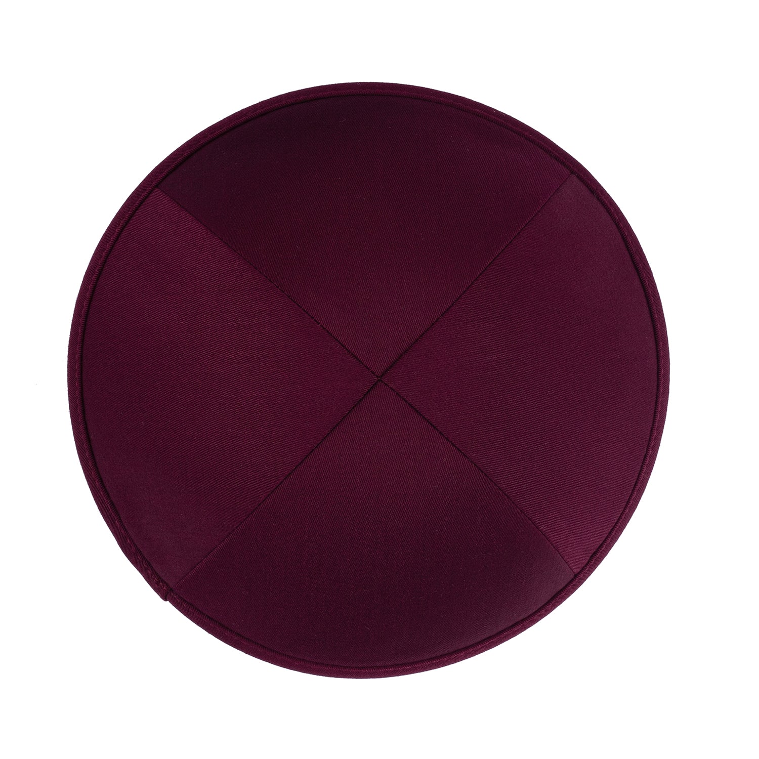 Maroon Yarmulka Kippah - side view showing six-panel design