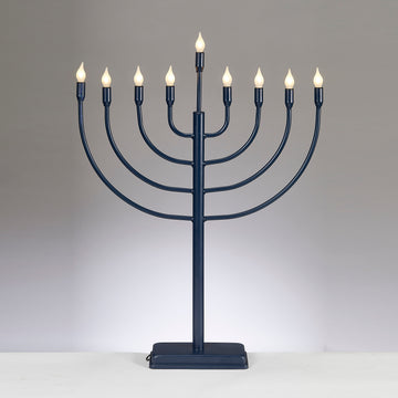 Rite Lite LED Traditional Metal Electric Navy Menorah, 23 Inch High