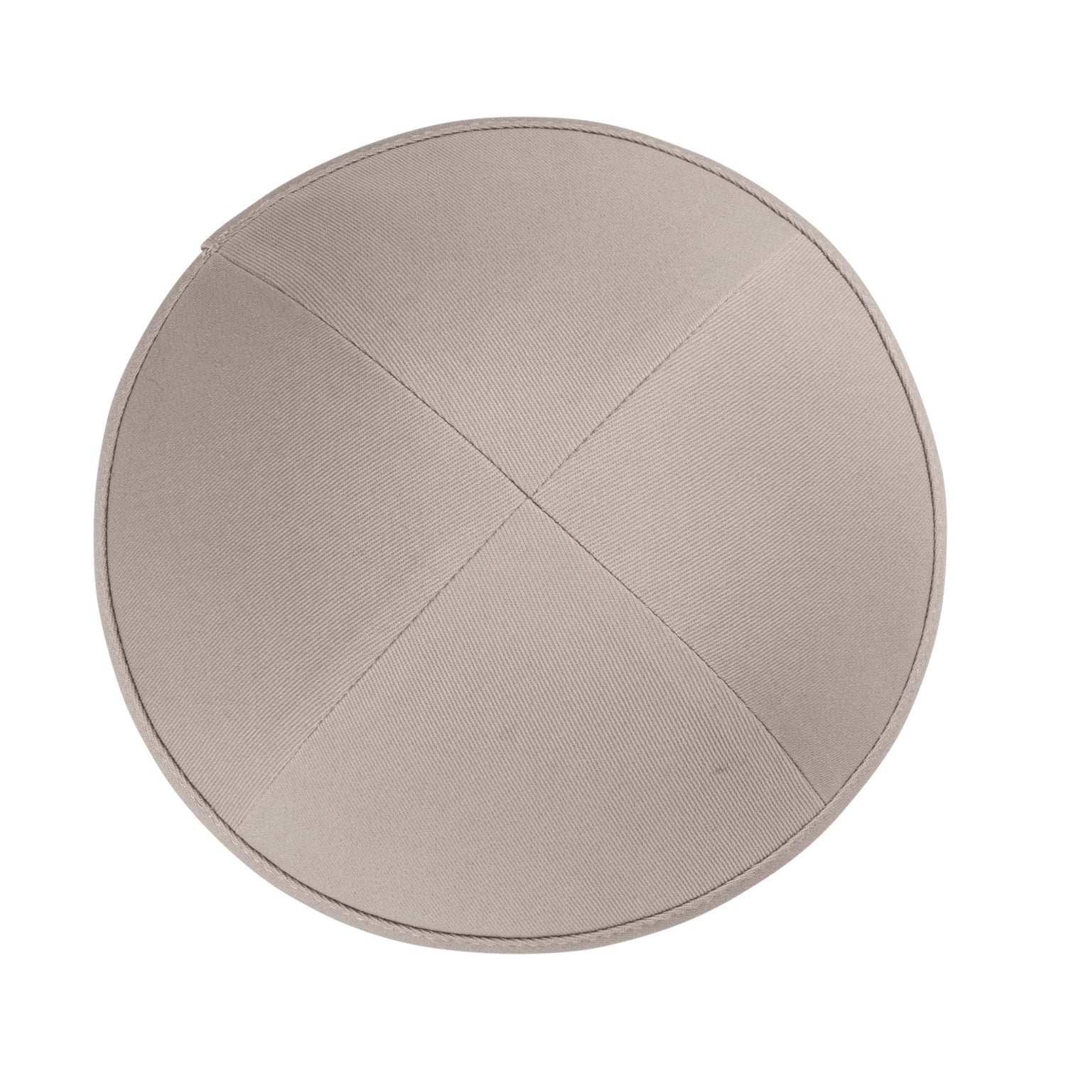 Gray Cotton Kippah - side view showing six-panel design