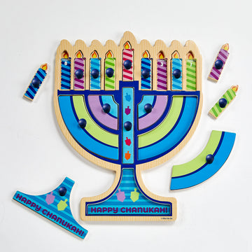 Rite Lite Menorah Shaped Wood Puzzle, 11.5 x 9 Inch