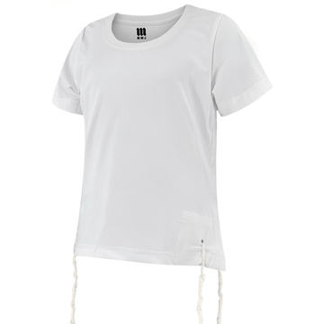 Melechet Machshevet white boys' round-neck short-sleeve mesh tzitzis T-shirt