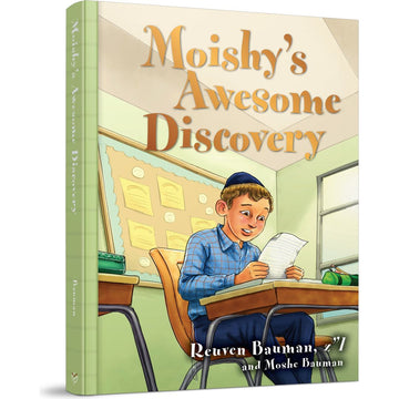 Moishy's Awesome Discovery front cover — Moshe Bauman, hardcover, published by Menucha Publishers