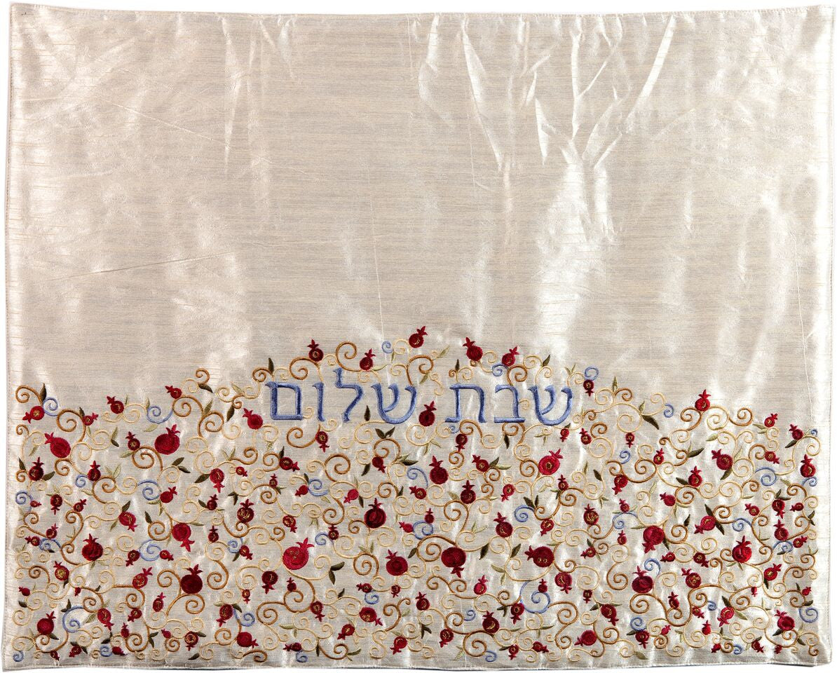 Emanuel Pomegranate Embroidered Plata Cover- Ivory (EM-PCD1)