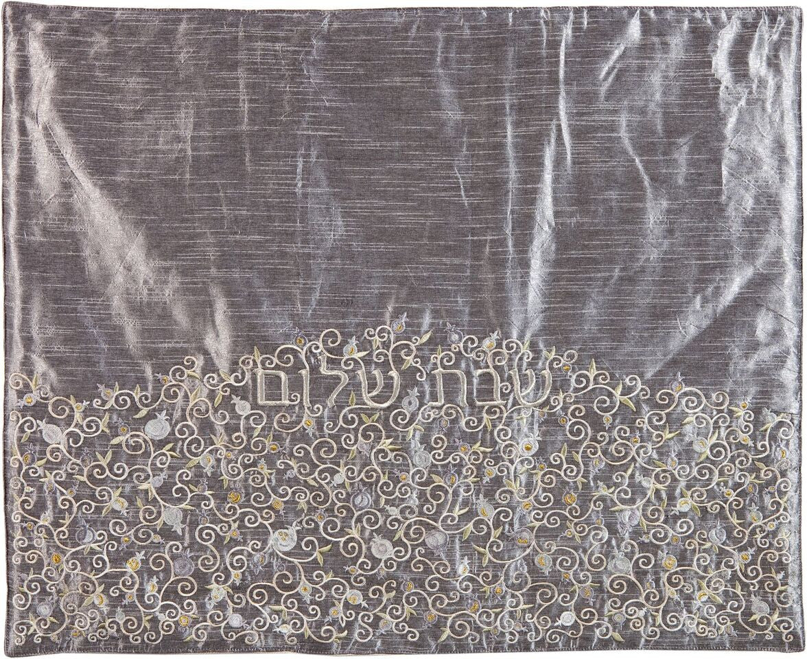 Emanuel Pomegranate Embroidered Plata Cover- Grey (EM-PCD2)