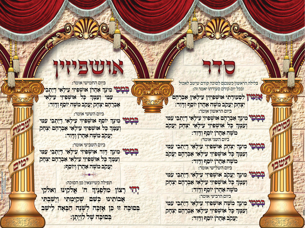 Extra Large Vinyl Poster--Usphizin 2 Nusach Ashkenaz (PKL11A)
