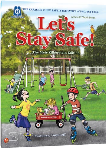 Paperback of Let's Stay Safe, 32 pages of rhyming text on staying safe, 8.5 by 11 inches