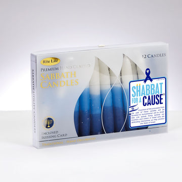 Rite Lite Shabbat Candles for a Cause, Tricolor Blue and White
