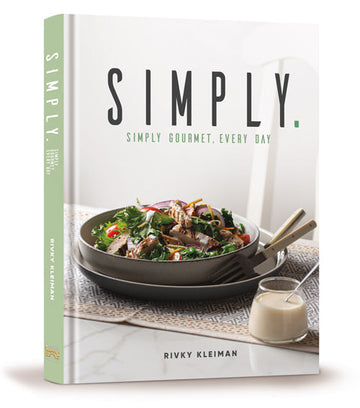 Simply, Rivky Kleiman's 320-page kosher cookbook in a large 8.25 by 10.88 inch hardcover
