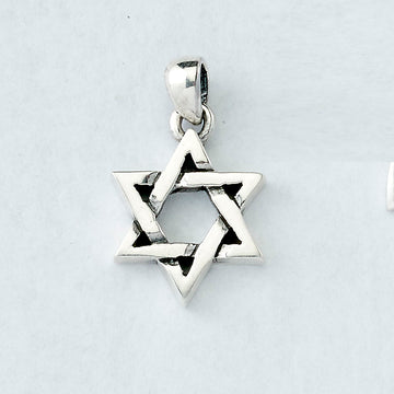 Rite Lite Symmetrical Star of David Pendant, Sterling Silver, 0.75 Inch
