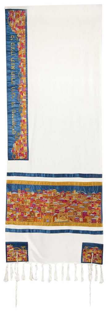 Emanuel Tallit Embroidered Jerusalem-- Multicolor (EM-TAK1)