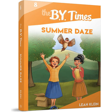 Front cover — The B.Y. Times #8 Summer Daze, illustration of two girls on a camp bus
