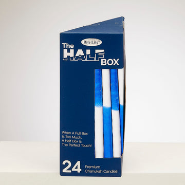Rite Lite The Half Box 24 Pack Decor Candles, Two-Tone Blue and White