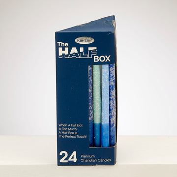 Rite Lite The Half Box Chanukah Candles, 24 Pack, Frosted Shades of Blue