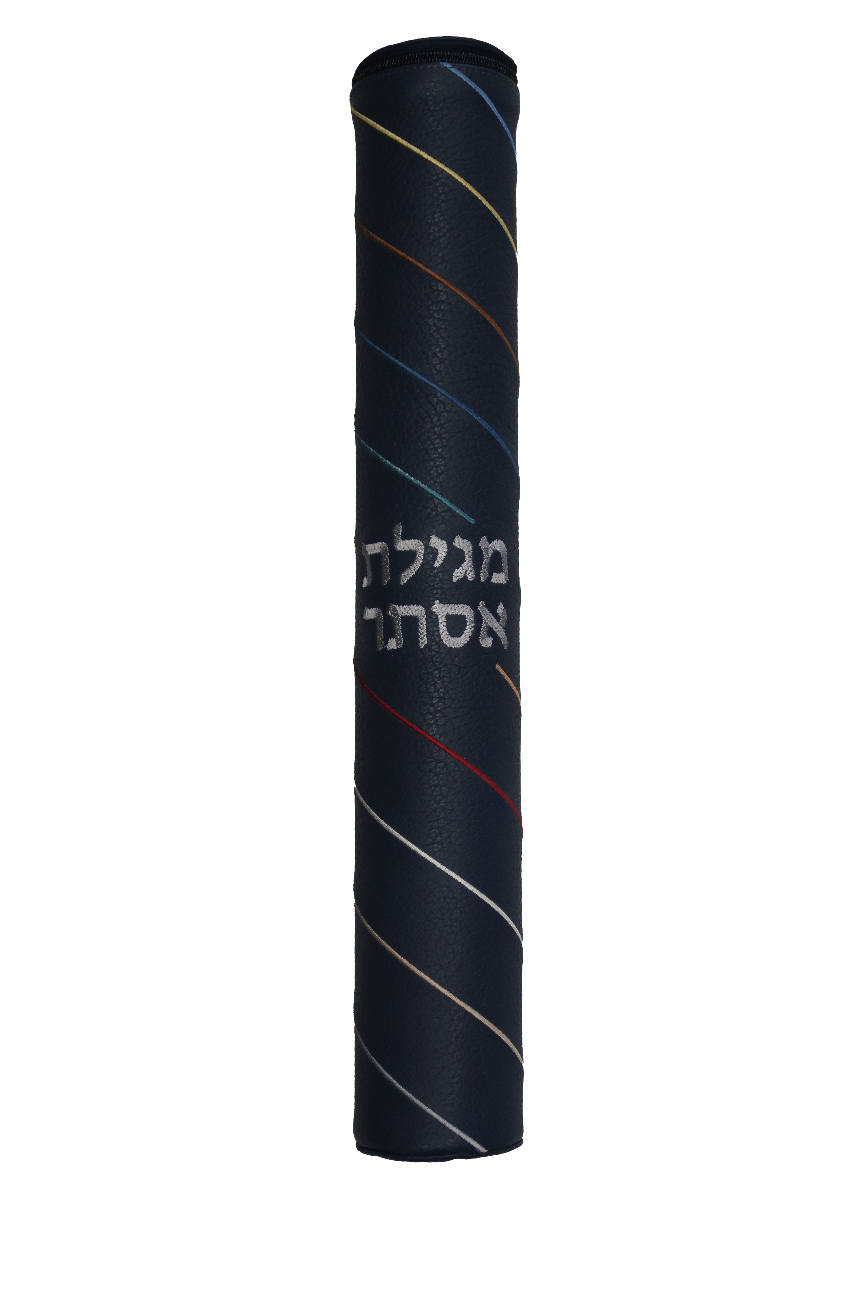 Prestige Leather Megillah Tube — Geometric Design, Prestige Collection (MT315F-NV)