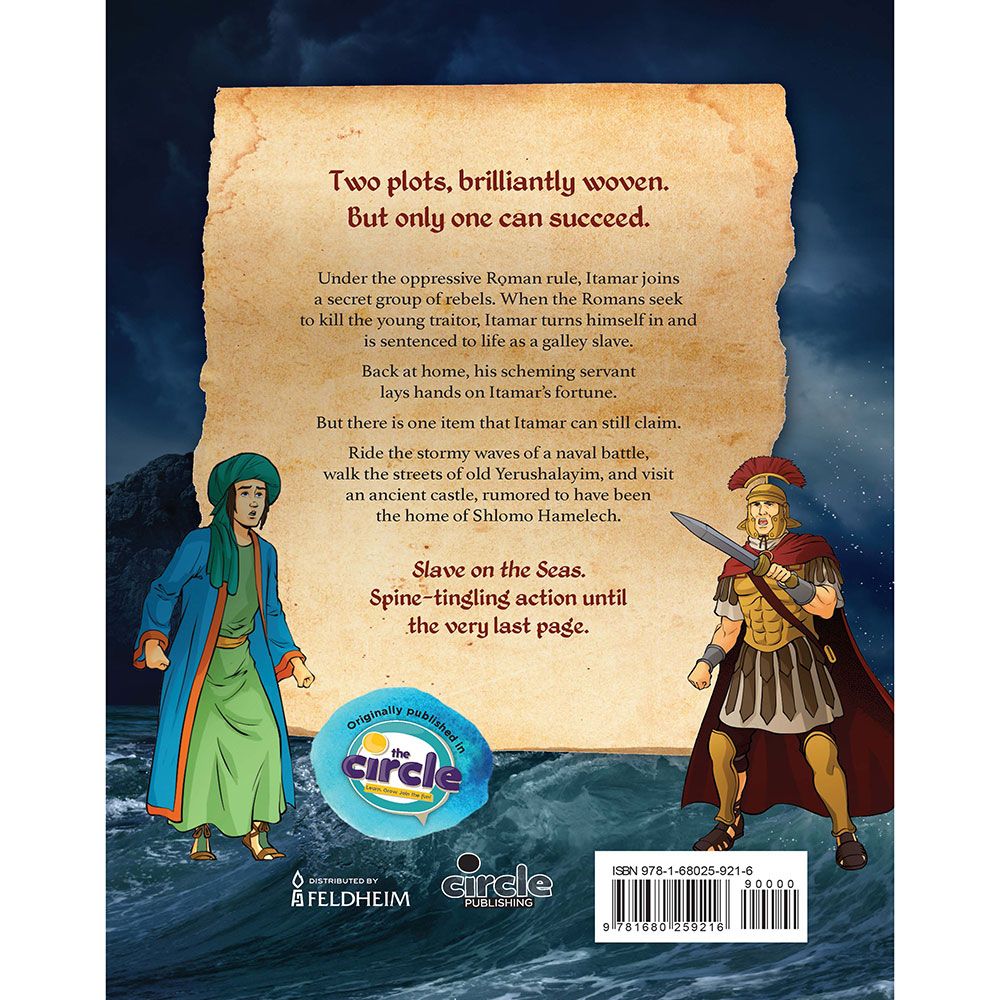 Back cover of Slave on the Seas (Comic) by C. Singer, with the summary and barcode