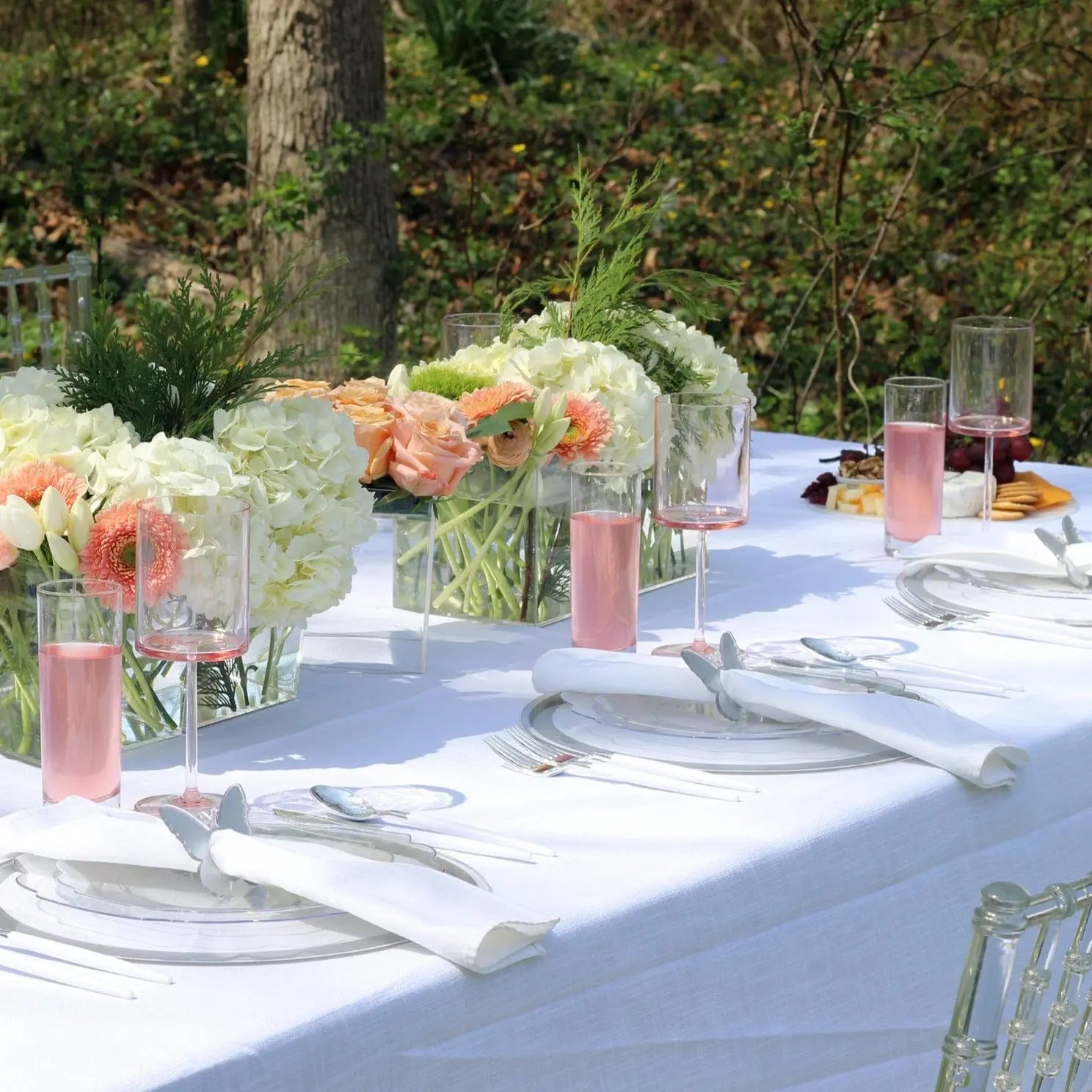 Blush & Silver Spring Tablescape | Judaica Square Lakewood