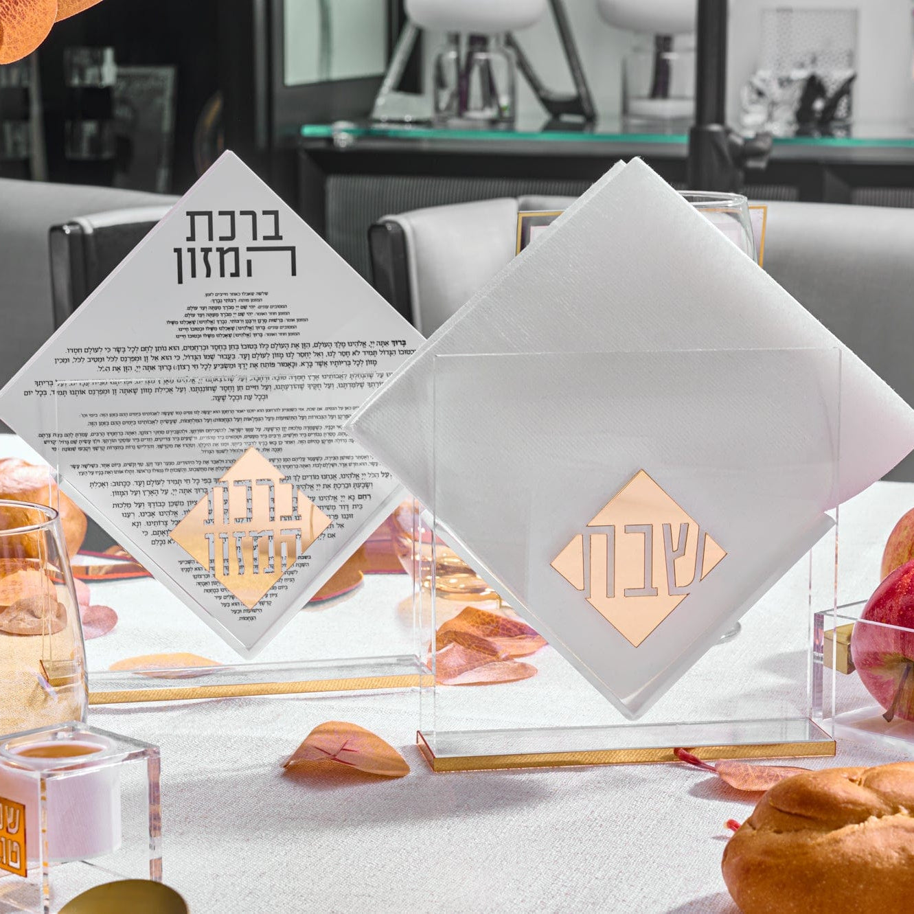 Diamond Suspended Bencher Set — detail view | Judaica Square Lakewood