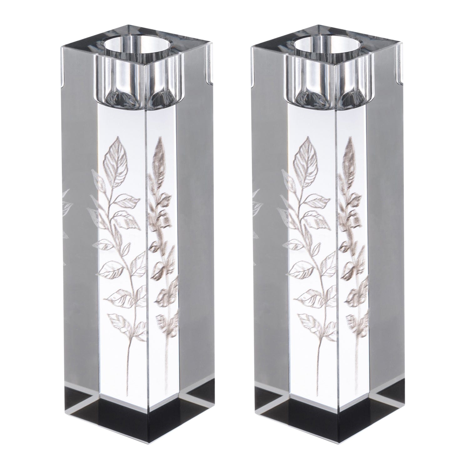 Engraved Crystal Candlesticks