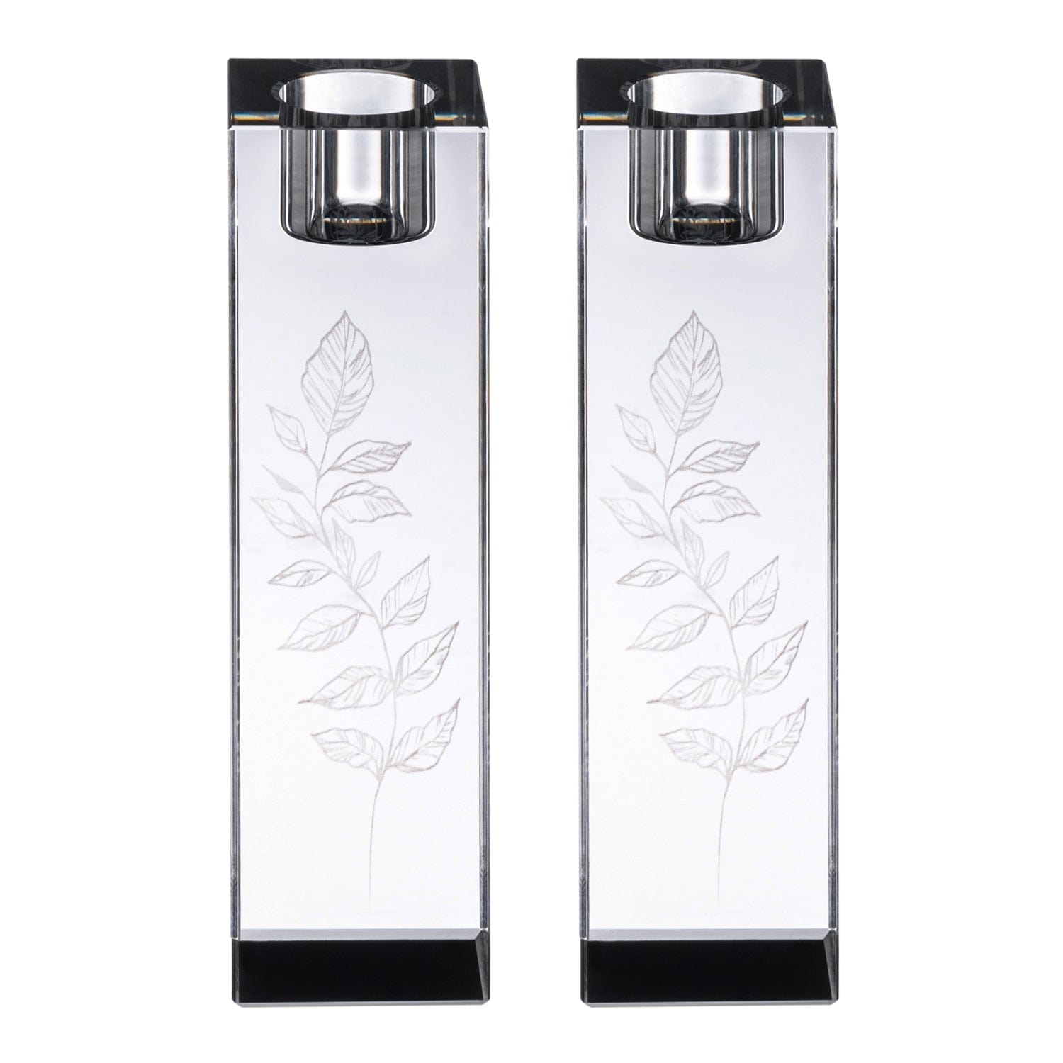 Engraved Crystal Candlesticks