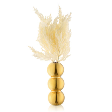 Faux Pampas Gold Vase — Faux Floral
