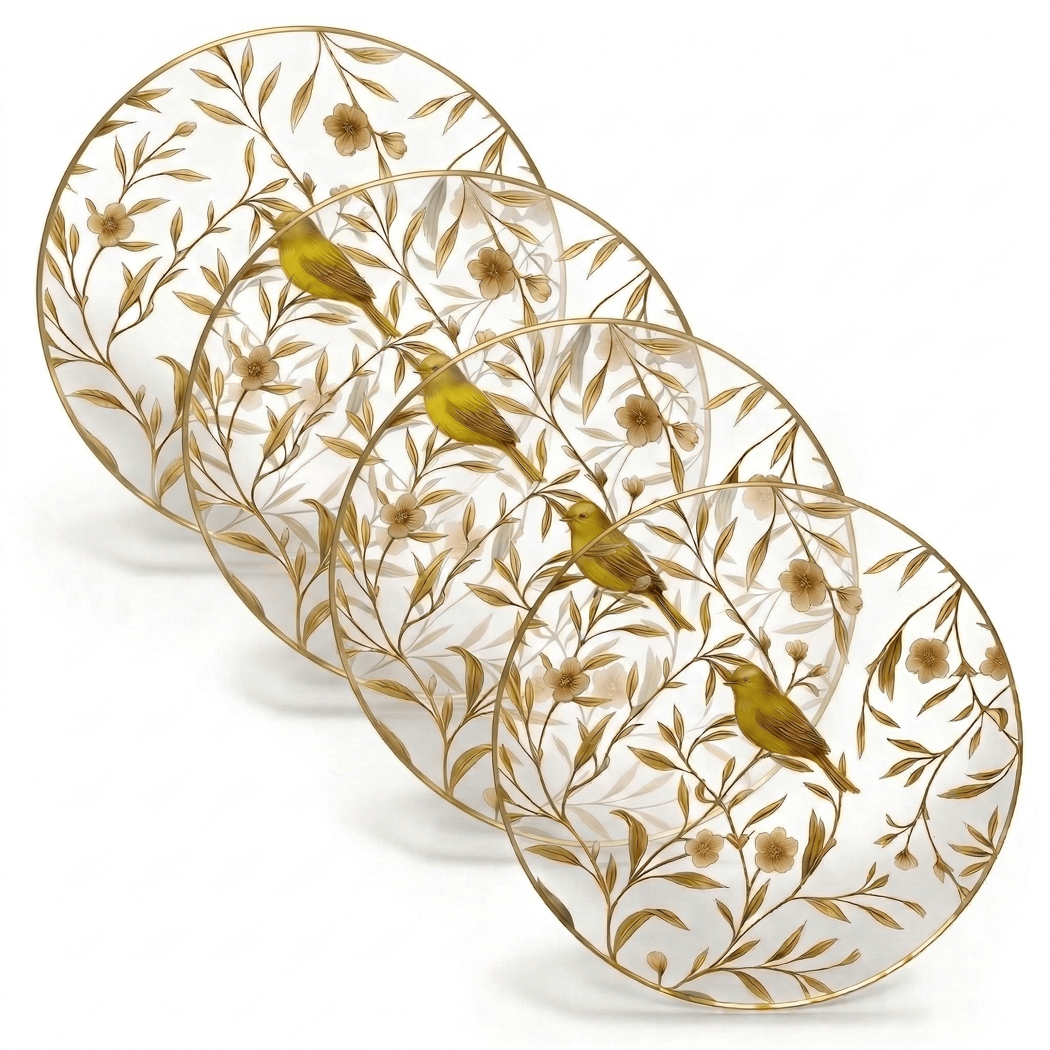 Floral Bird Chargers - Bird — hero shot | Judaica Square Lakewood