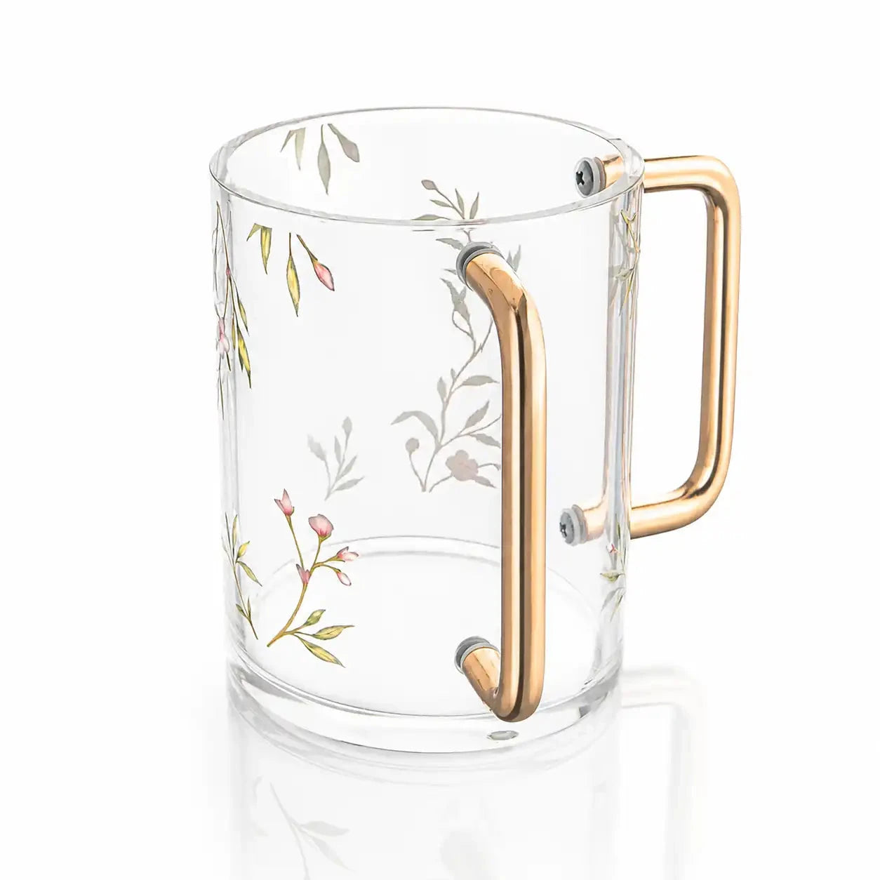 Floral Bird Washing Cup — hero shot | Judaica Square Lakewood