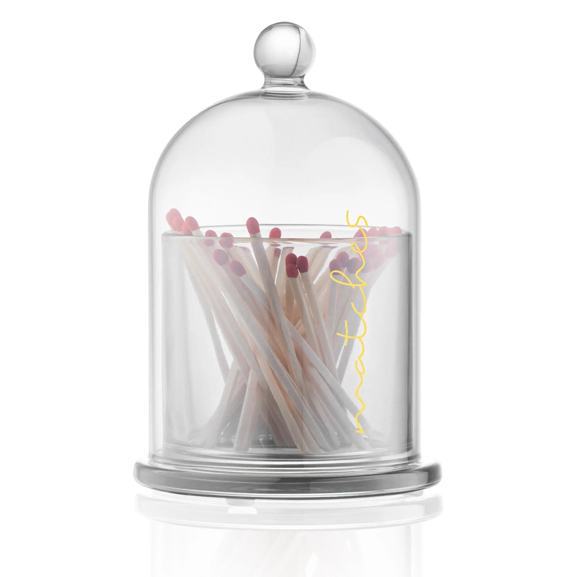 Glass Cloche Match Holder — detail view | Judaica Square Lakewood
